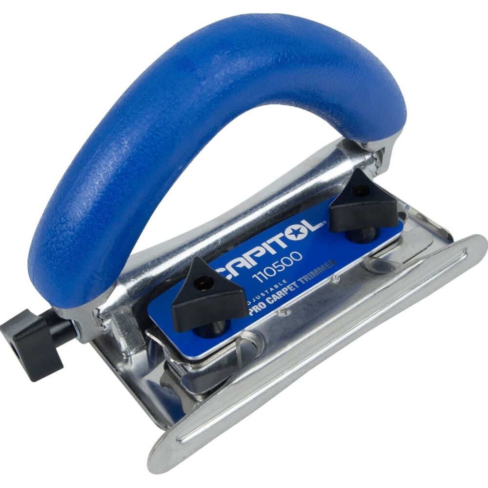 Capitol Adjustable Pro Carpet Trimmer Carpet Wall Toe Kick Blue Silver